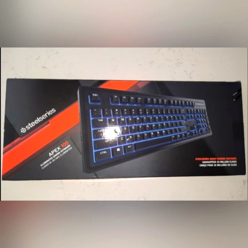 Steelseries apex 100 blue led gaming keyboard
